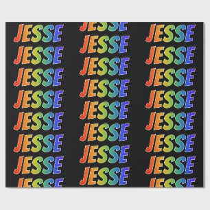 Rainbow Vorname "JESSE"; Fun & Colorful Geschenkpapier