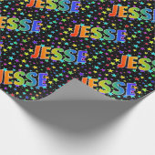 Rainbow Vorname "JESSE" + Sterne Geschenkpapier (Ecke)
