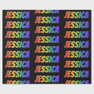 Rainbow Vorname "JESSICA"; Fun & Colorful Geschenkpapier
