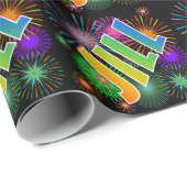 Rainbow Vorname "JILL" + Feuerwerk Geschenkpapier (Rolleneckpunkt)