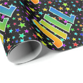 Rainbow Vorname "JILL" + Sterne Geschenkpapier (Rolleneckpunkt)