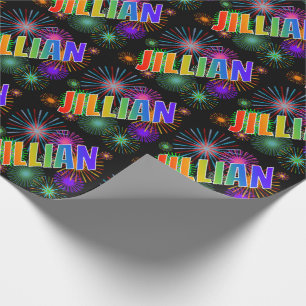 Rainbow Vorname "JILLIAN" + Feuerwerk Geschenkpapier
