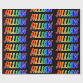 Rainbow Vorname "JILLIAN"; Fun & Colorful Geschenkpapier (Flach)