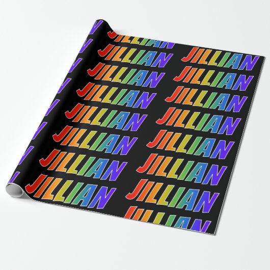Rainbow Vorname "JILLIAN"; Fun & Colorful Geschenkpapier (Ungerollt)