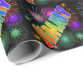 Rainbow Vorname "JIMMY" + Fireworks Geschenkpapier (Rolleneckpunkt)
