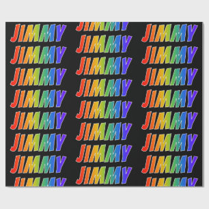 Rainbow Vorname "JIMMY"; Fun & Colorful Geschenkpapier