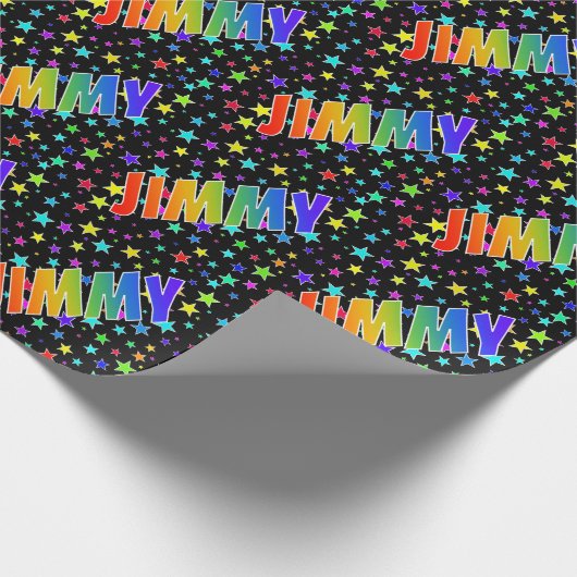 Rainbow Vorname "JIMMY" + Sterne Geschenkpapier (Ecke)