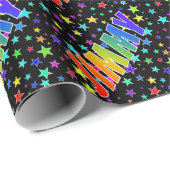 Rainbow Vorname "JIMMY" + Sterne Geschenkpapier (Rolleneckpunkt)