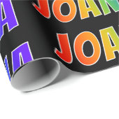 Rainbow Vorname "JOANNA"; Fun & Colorful Geschenkpapier (Rolleneckpunkt)