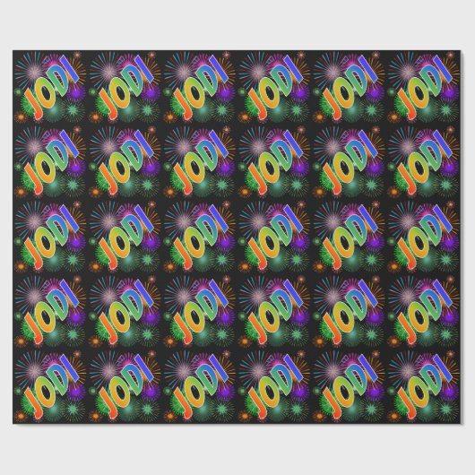 Rainbow Vorname "JODI" + Feuerwerk Geschenkpapier (Flach)