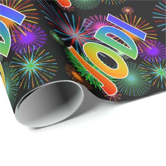 Rainbow Vorname "JODI" + Feuerwerk Geschenkpapier (Rolleneckpunkt)