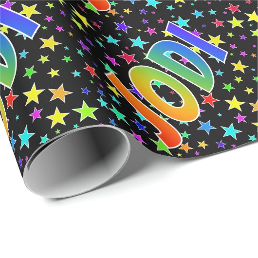 Rainbow Vorname "JODI" + Sterne Geschenkpapier (Rolleneckpunkt)