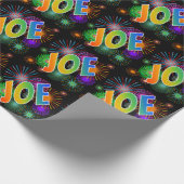 Rainbow Vorname "JOE" + Feuerwerk Geschenkpapier (Ecke)