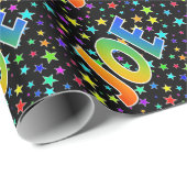Rainbow Vorname "JOE" + Sterne Geschenkpapier (Rolleneckpunkt)