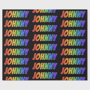 Rainbow Vorname "JOHNNY"; Fun & Colorful Geschenkpapier