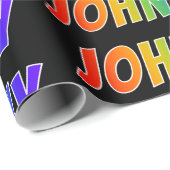 Rainbow Vorname "JOHNNY"; Fun & Colorful Geschenkpapier (Rolleneckpunkt)