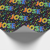 Rainbow Vorname "JOSE" + Sterne Geschenkpapier (Ecke)
