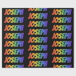 Rainbow Vorname "JOSEPH"; Fun & Colorful Geschenkpapier