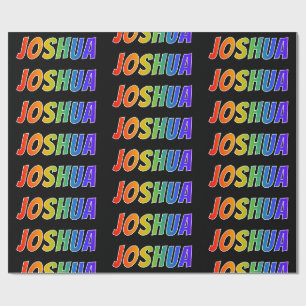 Rainbow Vorname "JOSHUA"; Fun & Colorful Geschenkpapier