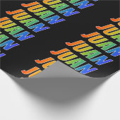 Rainbow Vorname "JUAN"; Fun & Colorful Geschenkpapier (Ecke)