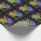 Rainbow Vorname "JULIA" + Feuerwerk Geschenkpapier (Ecke)