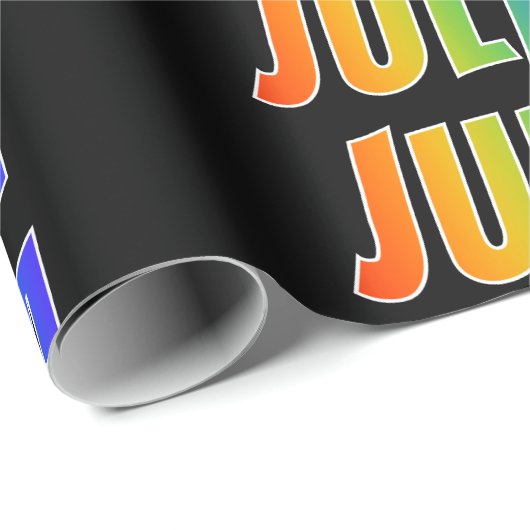 Rainbow Vorname "JULIA"; Fun & Colorful Geschenkpapier (Rolleneckpunkt)