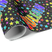 Rainbow Vorname "JULIAN" + Sterne Geschenkpapier (Rolleneckpunkt)