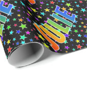 Rainbow Vorname "JULIE" + Sterne Geschenkpapier (Rolleneckpunkt)