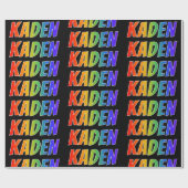 Rainbow Vorname "KADEN"; Fun & Colorful Geschenkpapier (Flach)