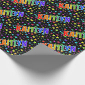 Rainbow Vorname "KAITLYN" + Sterne Geschenkpapier (Ecke)