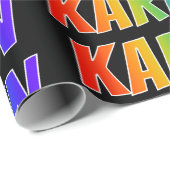 Rainbow Vorname "KAREN"; Fun & Colorful Geschenkpapier (Rolleneckpunkt)