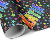Rainbow Vorname "KATIE" + Sterne Geschenkpapier (Rolleneckpunkt)
