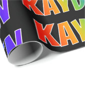 Rainbow Vorname "KAYDEN"; Fun & Colorful Geschenkpapier (Rolleneckpunkt)