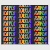 Rainbow Vorname "KAYLA"; Fun & Colorful Geschenkpapier (Flach)