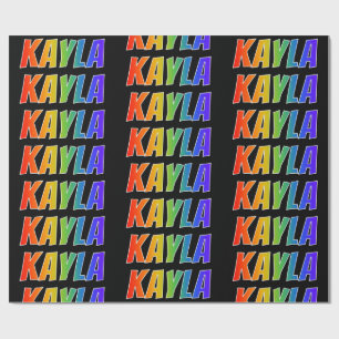 Rainbow Vorname "KAYLA"; Fun & Colorful Geschenkpapier