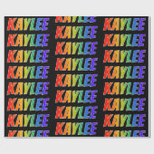 Rainbow Vorname "KAYLEE"; Fun & Colorful Geschenkpapier (Flach)