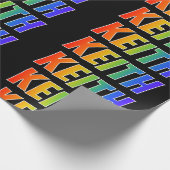 Rainbow Vorname "KEITH"; Fun & Colorful Geschenkpapier (Ecke)