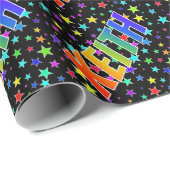Rainbow Vorname "KEITH" + Sterne Geschenkpapier (Rolleneckpunkt)