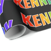 Rainbow Vorname "KENNEDY"; Fun & Colorful Geschenkpapier (Rolleneckpunkt)