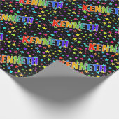 Rainbow Vorname "KENNETH" + Sterne Geschenkpapier (Ecke)