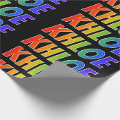 Rainbow Vorname "KHLOE"; Fun & Colorful Geschenkpapier (Ecke)