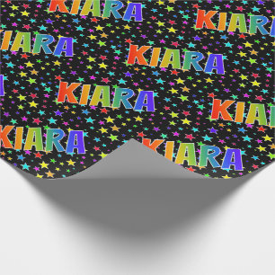 Rainbow Vorname "KIARA" + Sterne Geschenkpapier