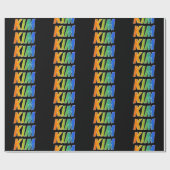 Rainbow Vorname "KIM"; Fun & Colorful Geschenkpapier (Flach)