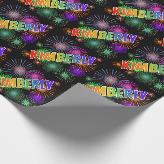 Rainbow Vorname "KIMBERLY" + Feuerwerk Geschenkpapier (Ecke)