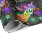 Rainbow Vorname "KIMBERLY" + Feuerwerk Geschenkpapier (Rolleneckpunkt)