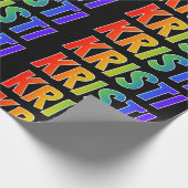 Rainbow Vorname "KRISTI"; Fun & Colorful Geschenkpapier (Ecke)