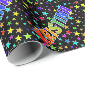 Rainbow Vorname "KRISTINA" + Sterne Geschenkpapier (Rolleneckpunkt)