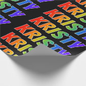 Rainbow Vorname "KRISTY"; Fun & Colorful Geschenkpapier (Ecke)