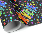 Rainbow Vorname "KYLIE" + Sterne Geschenkpapier (Rolleneckpunkt)