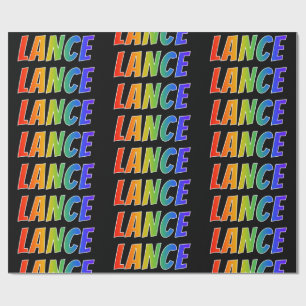 Rainbow Vorname "LANCE"; Fun & Colorful Geschenkpapier